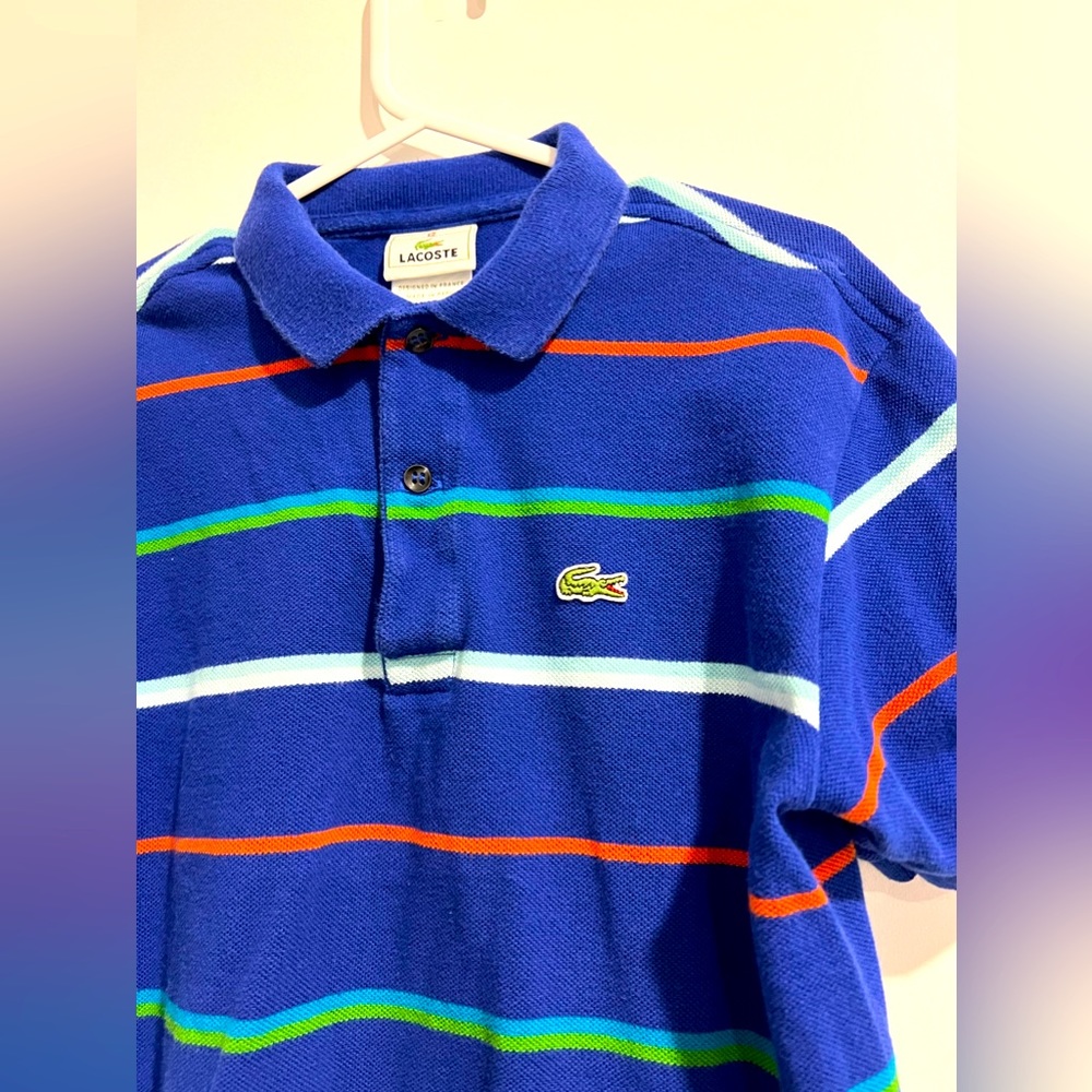 Lacoste stripped boys polo